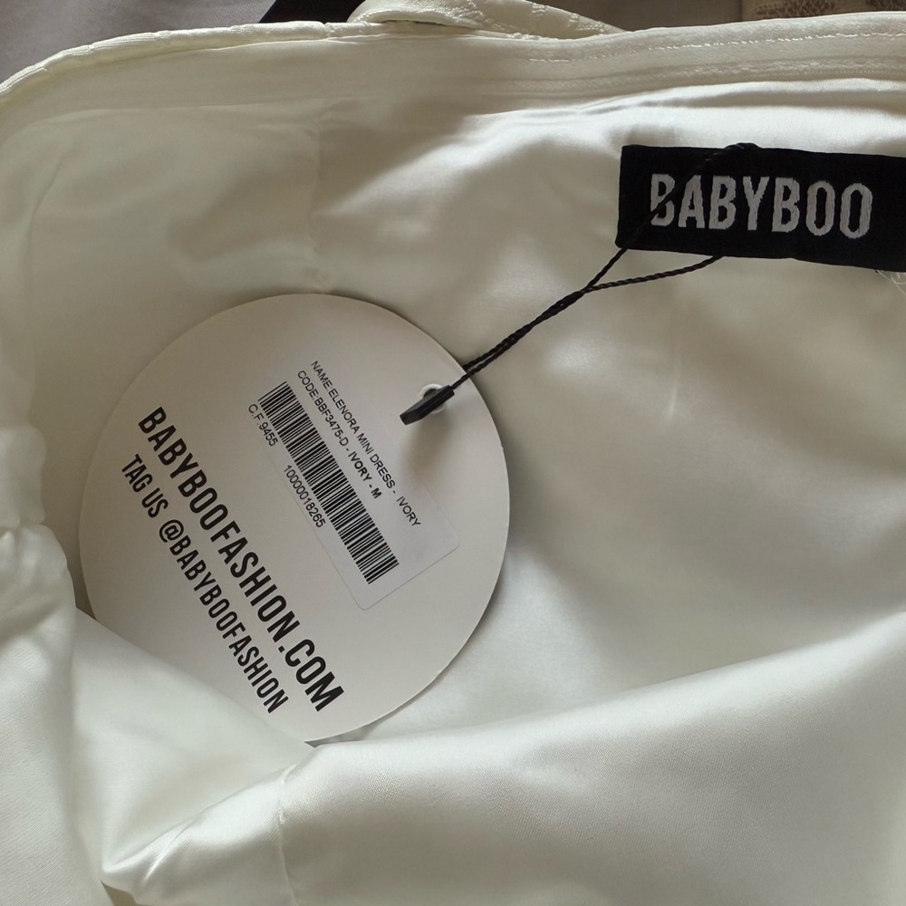 BABYBOO Elenora Mini Dress in Ivory with Bow - Picture 3 of 8